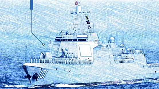 海上大閱兵手繪長圖來了！